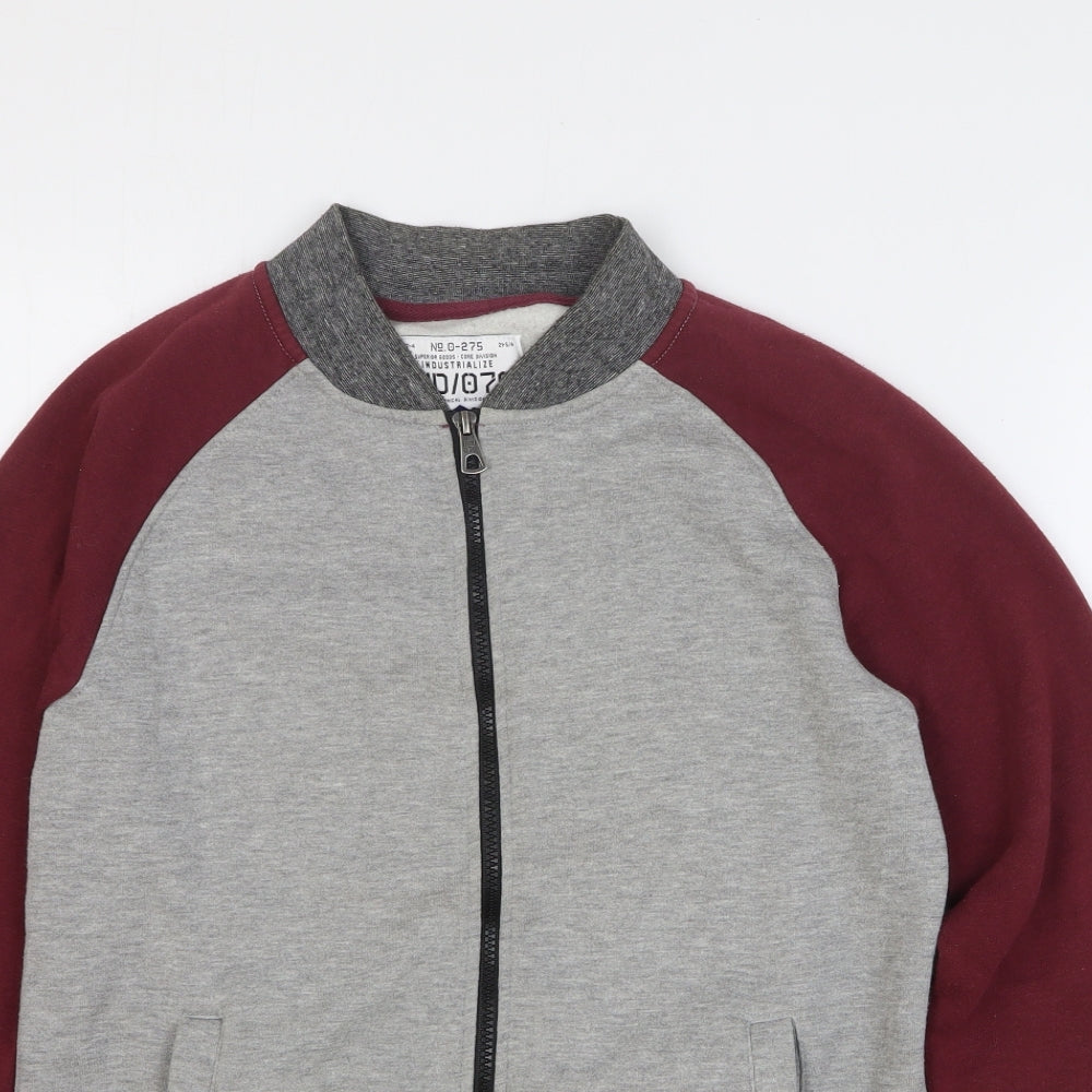 Indigo Mens Grey Polyester Full Zip Sweatshirt Size S