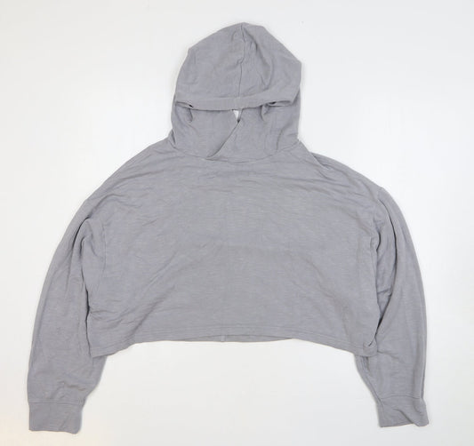Fabletics Womens Grey Cotton Pullover Hoodie Size S Pullover - Cropped