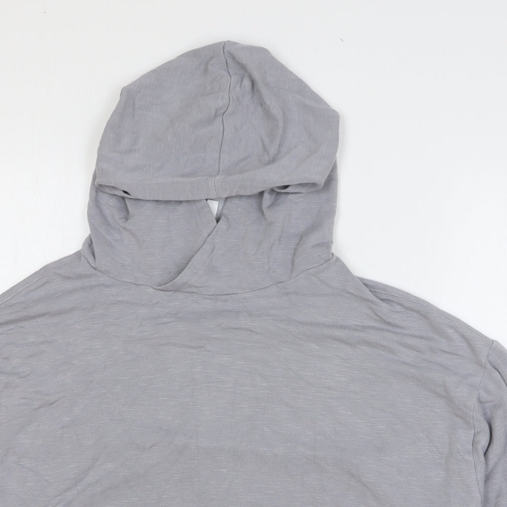 Fabletics Womens Grey Cotton Pullover Hoodie Size S Pullover - Cropped