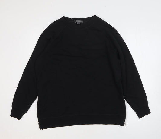 Primark Womens Black Cotton Pullover Sweatshirt Size S Zip
