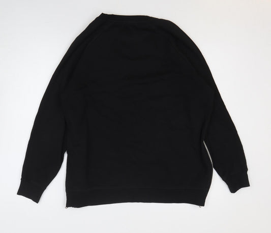 Primark Womens Black Cotton Pullover Sweatshirt Size S Zip