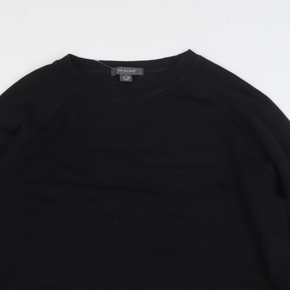 Primark Womens Black Cotton Pullover Sweatshirt Size S Zip