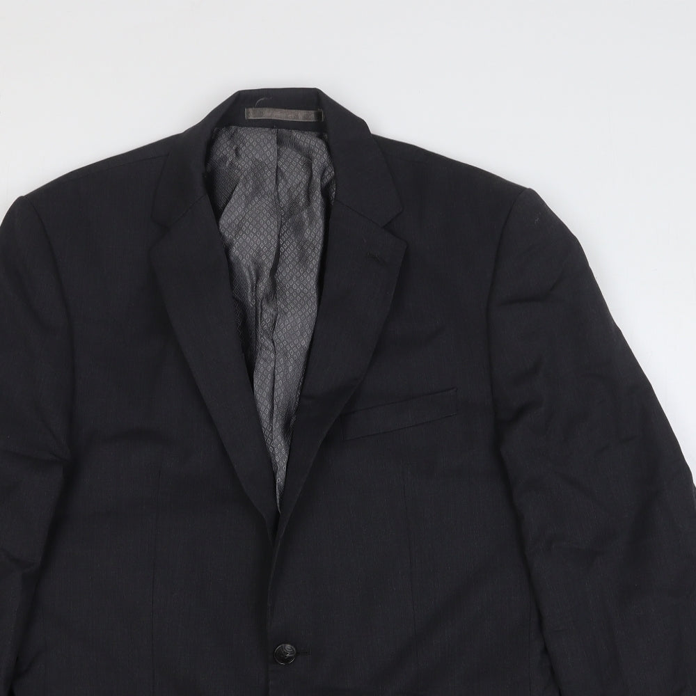 Preworn Mens Black Viscose Jacket Blazer Size 40