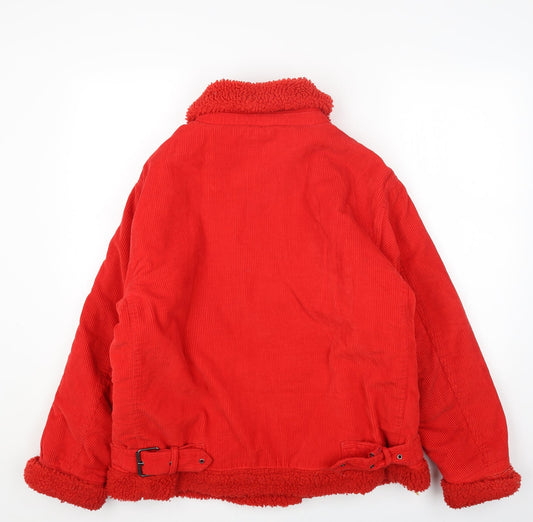 New Look Womens Red Jacket Size 10 Zip