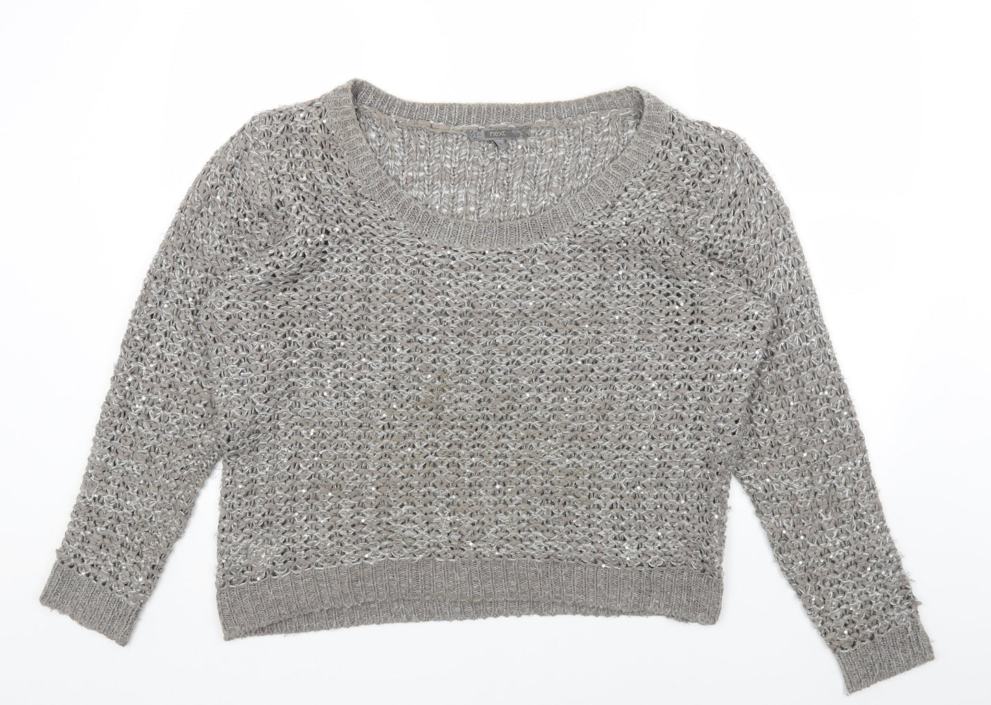 NEXT Womens Grey Scoop Neck Acrylic Pullover Jumper Size XL