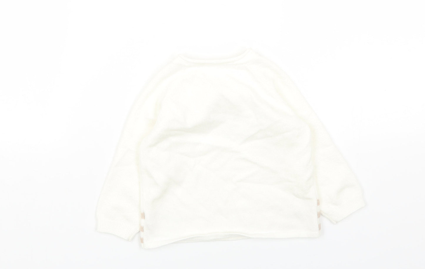 Nutmeg Boys White Viscose Pullover Jumper Size 6-9 Months Pullover
