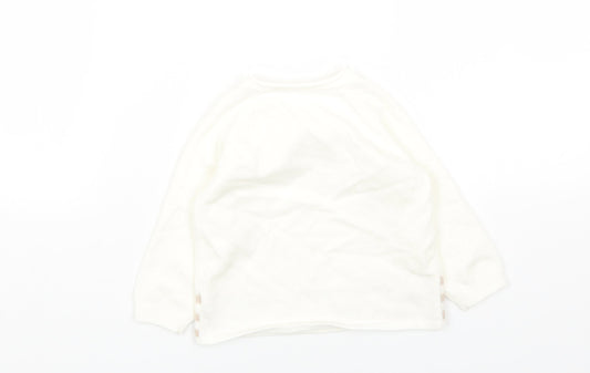 Nutmeg Boys White Viscose Pullover Jumper Size 6-9 Months Pullover