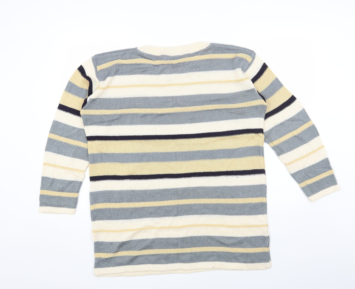 Richards Womens Multicoloured Round Neck Striped Acrylic Pullover Jumper Size M