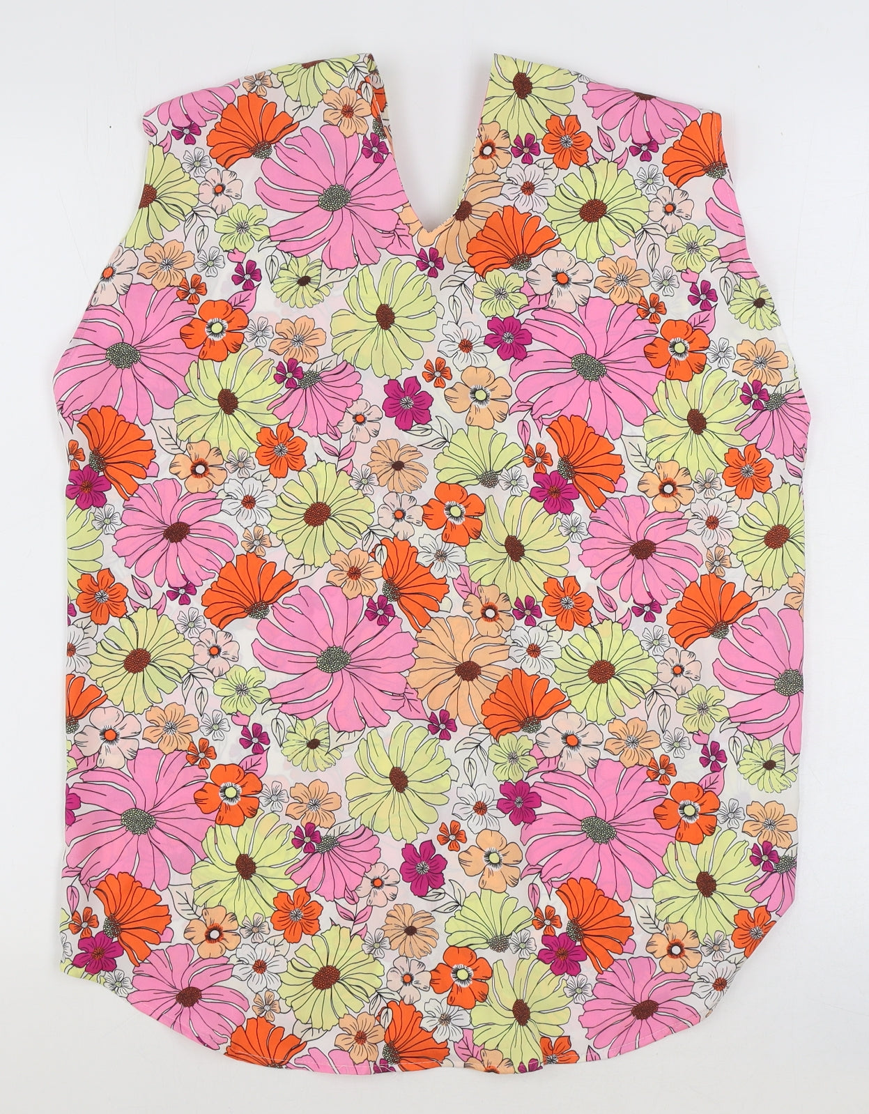 Marks and Spencer Womens Multicoloured Floral Polyester Basic Blouse Size 12 V-Neck