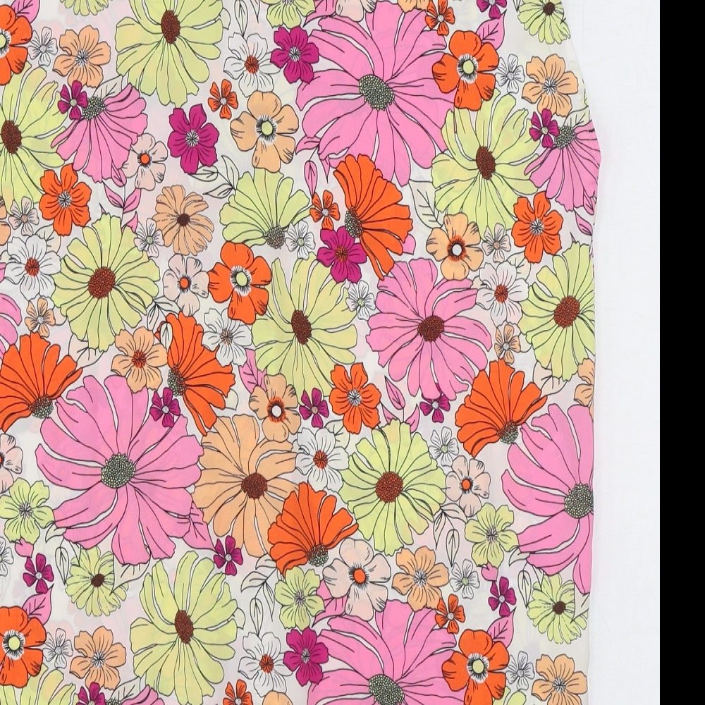 Marks and Spencer Womens Multicoloured Floral Polyester Basic Blouse Size 12 V-Neck