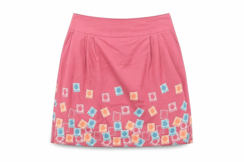 Ness Womens Multicoloured Geometric Polyester Bandage Skirt Size 10 Zip