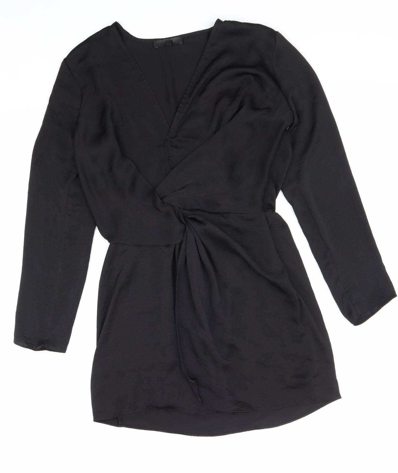 Missguided Womens Black Polyester Mini Size 10 Sweetheart Zip