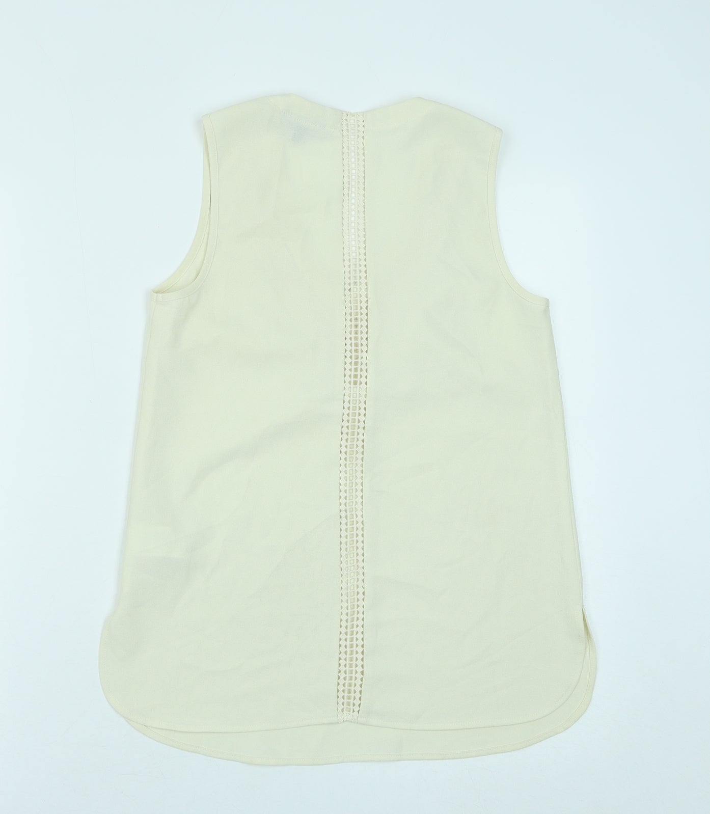Warehouse Womens Beige Polyester Basic Tank Size 6 V-Neck - Lace Detail