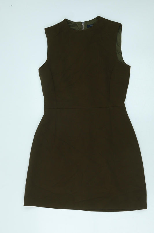 French Connection Womens Brown Polyester A-Line Size 10 Round Neck Pullover