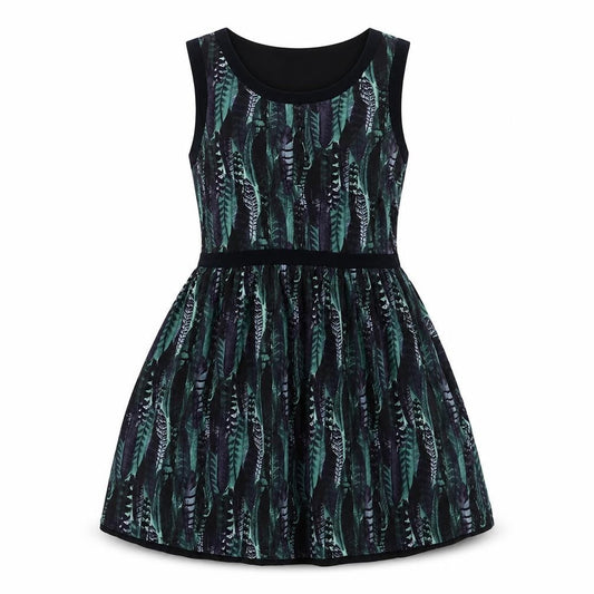 Jack Wills Womens Green Geometric Polyester Fit & Flare Size 10 Scoop Neck Zip