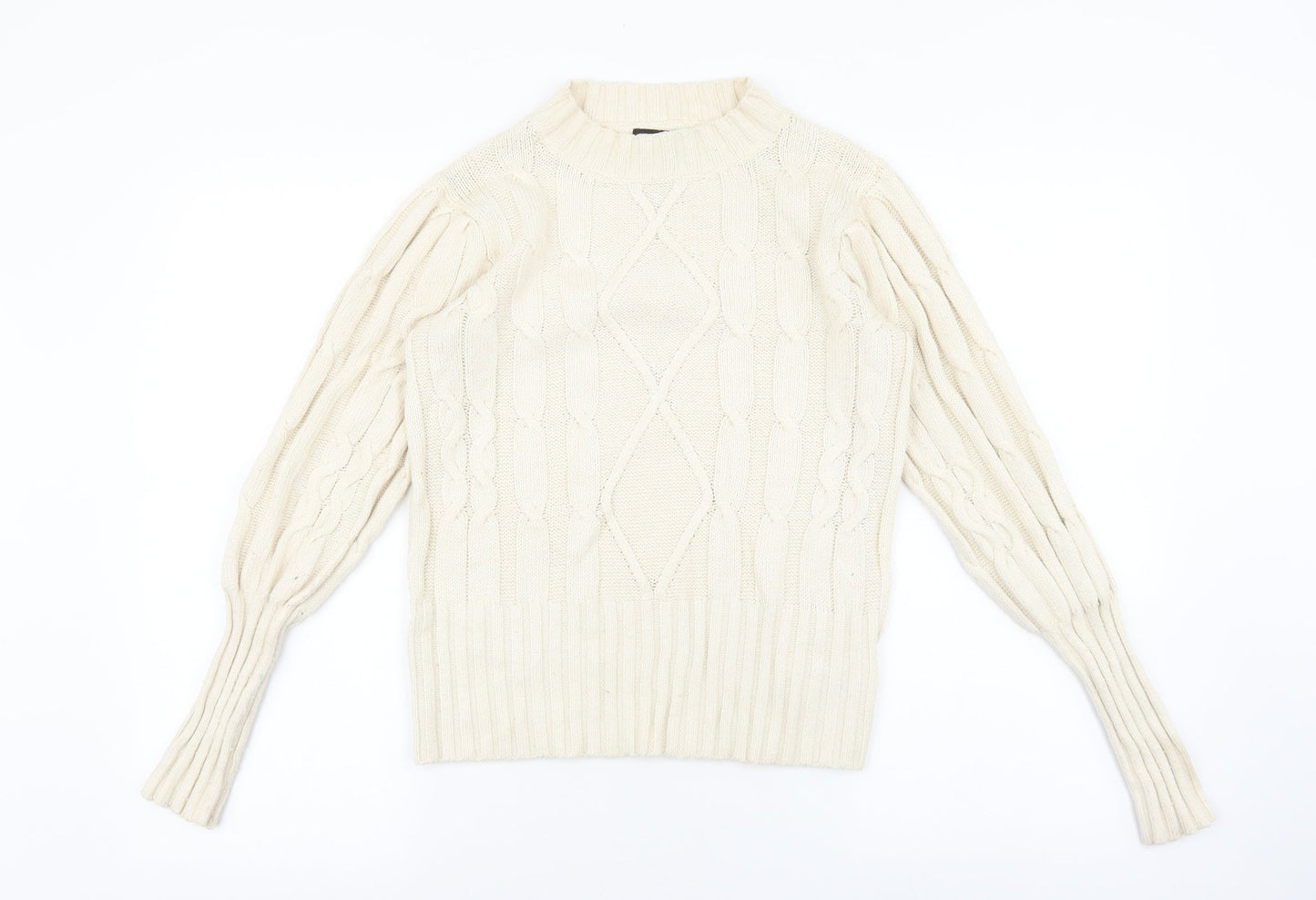 Rachel Zoe Womens Beige Round Neck Rayon Pullover Jumper Size M