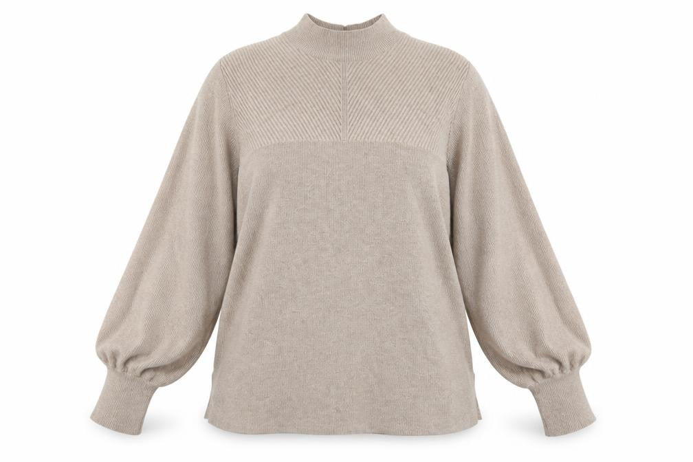 Marks and Spencer Womens Beige High Neck Viscose Pullover Jumper Size XL