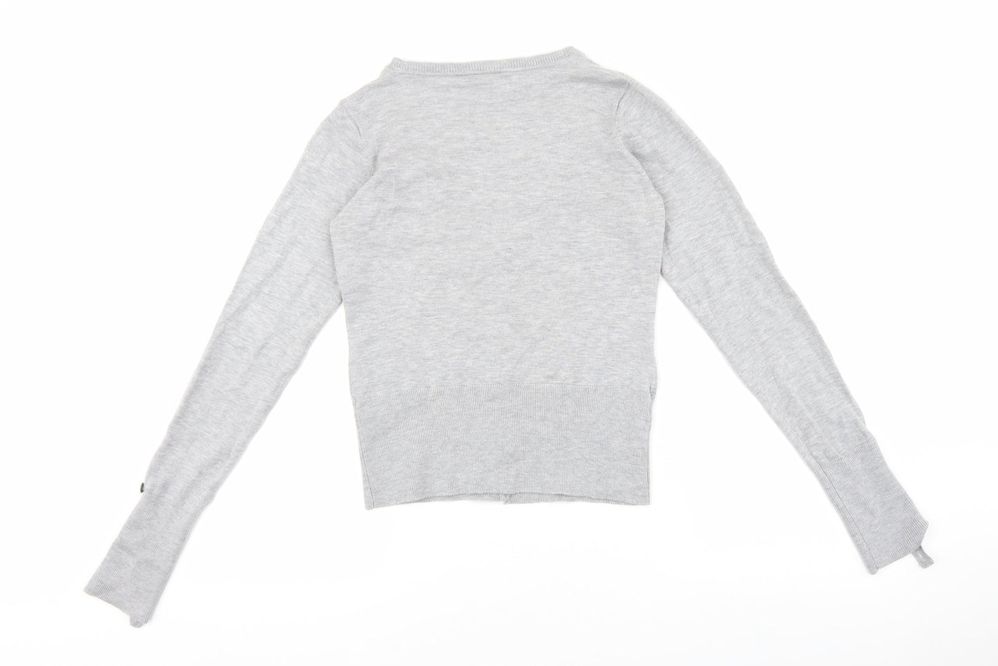 woolworths Womens Grey V-Neck Acrylic Cardigan Jumper Size S