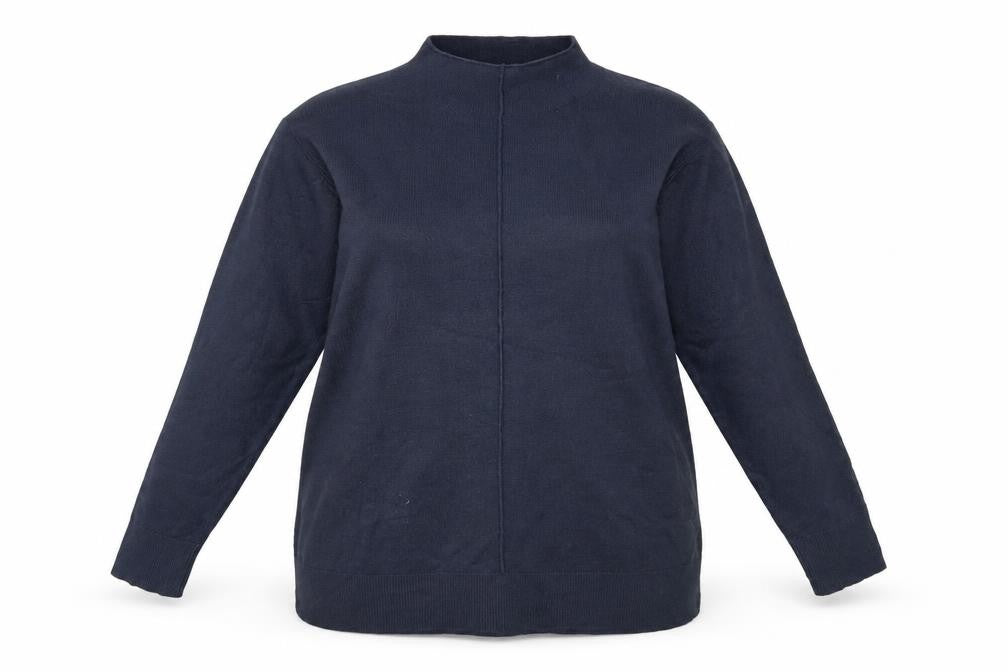 Marks and Spencer Womens Blue High Neck Acrylic Pullover Jumper Size L