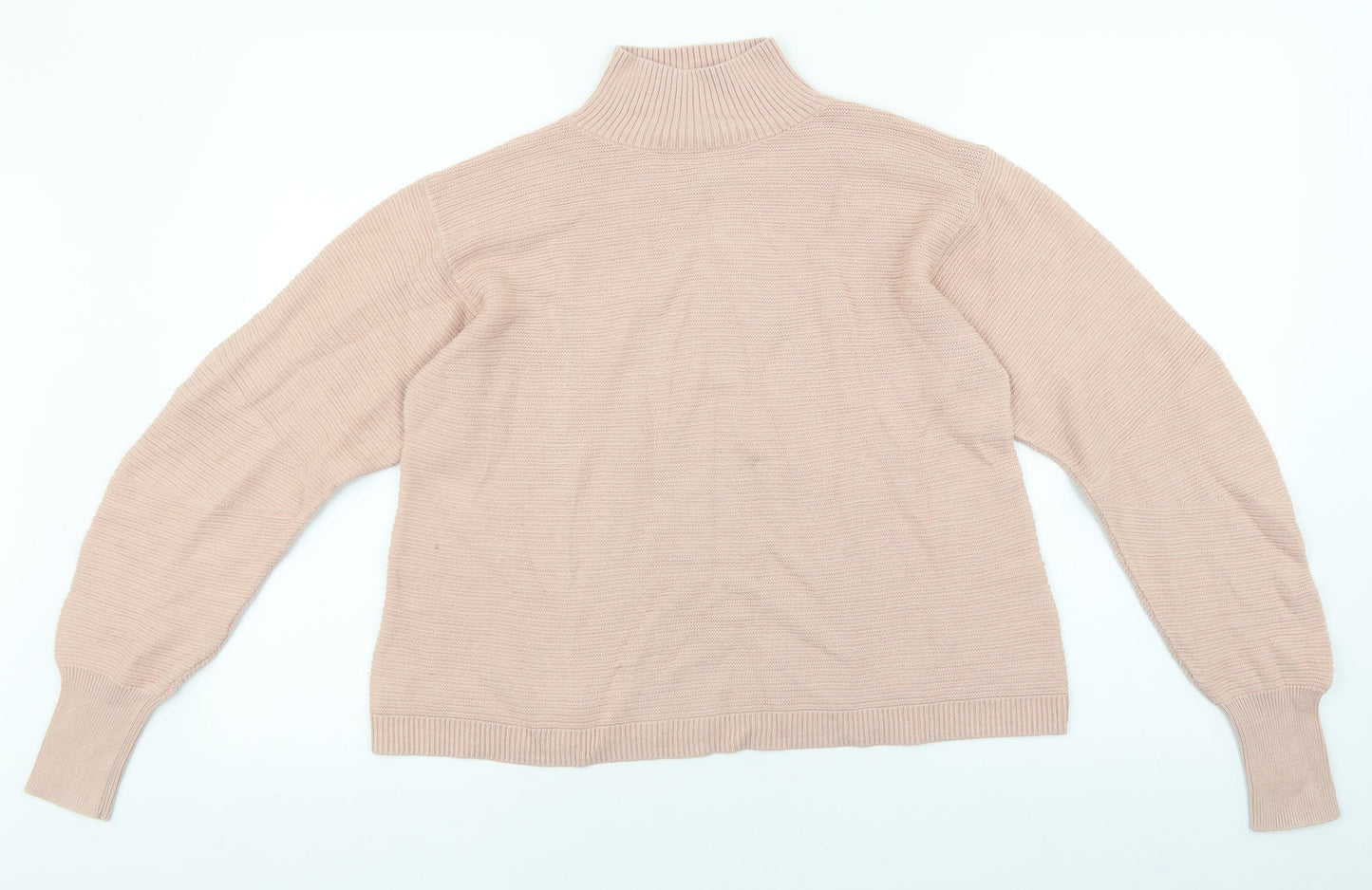 Topshop Womens Pink Mock Neck Acrylic Pullover Jumper Size 10