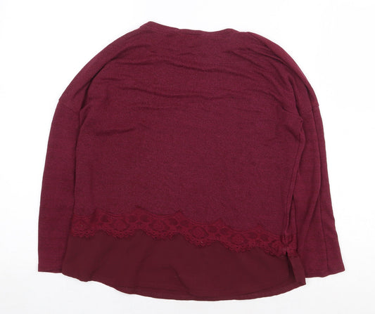 River Island Girls Purple Polyester Basic Blouse Size 11-12 Years Round Neck Pullover