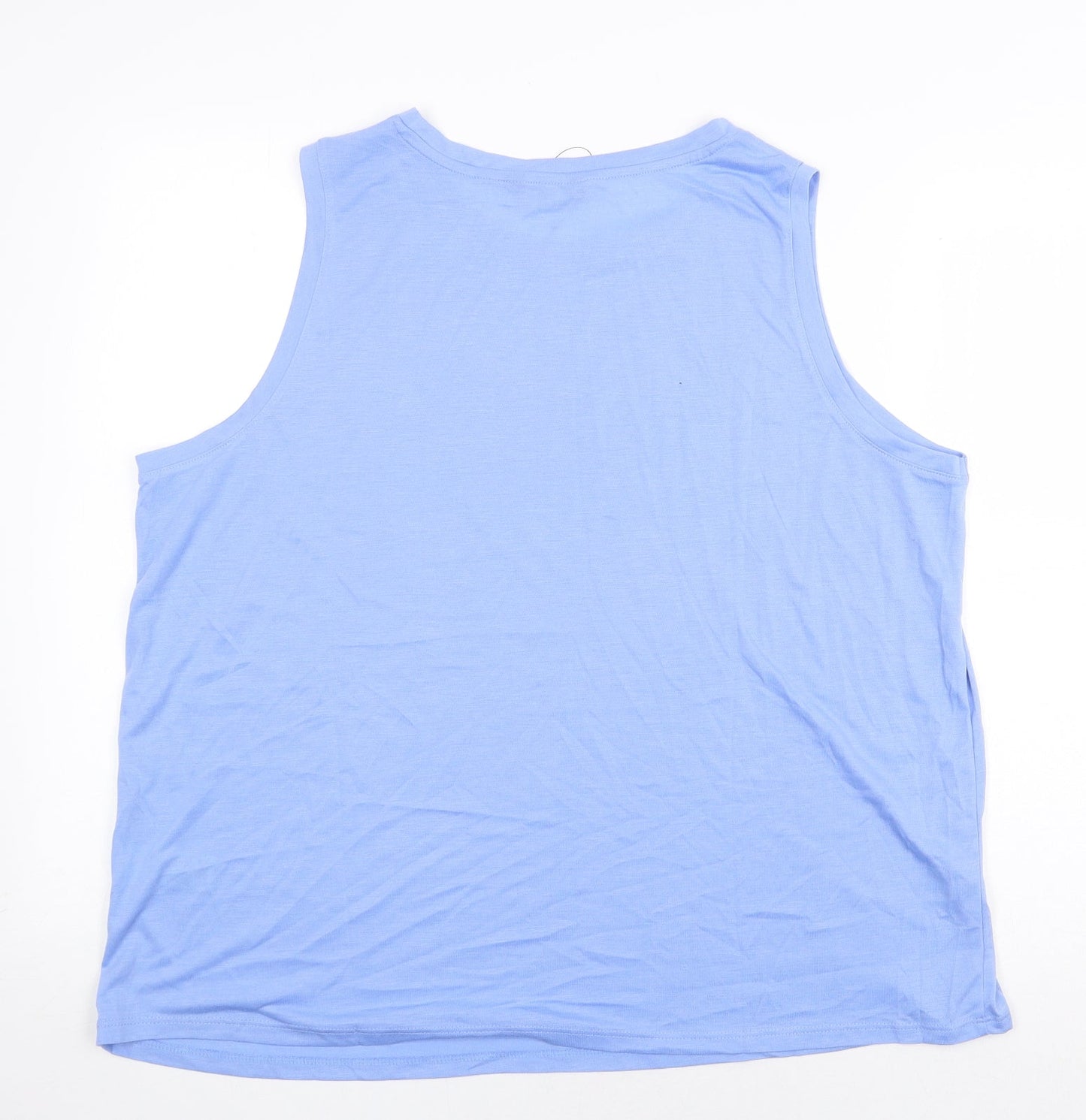 Marks and Spencer Womens Blue Polyester Basic Tank Size 10 Boat Neck - Sunshine on My Mind