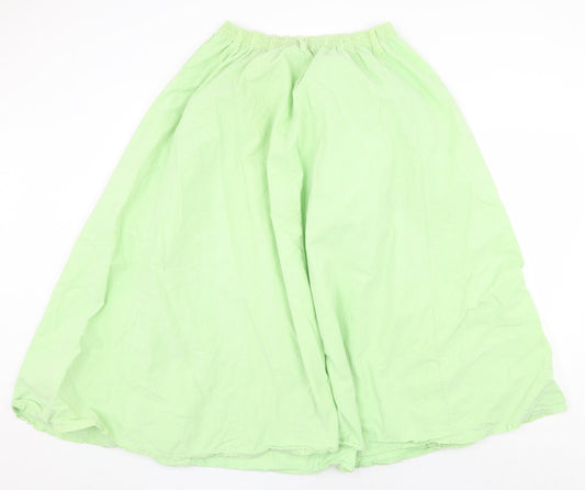 Janique Womens Green Cotton Flare Skirt Size 28 in
