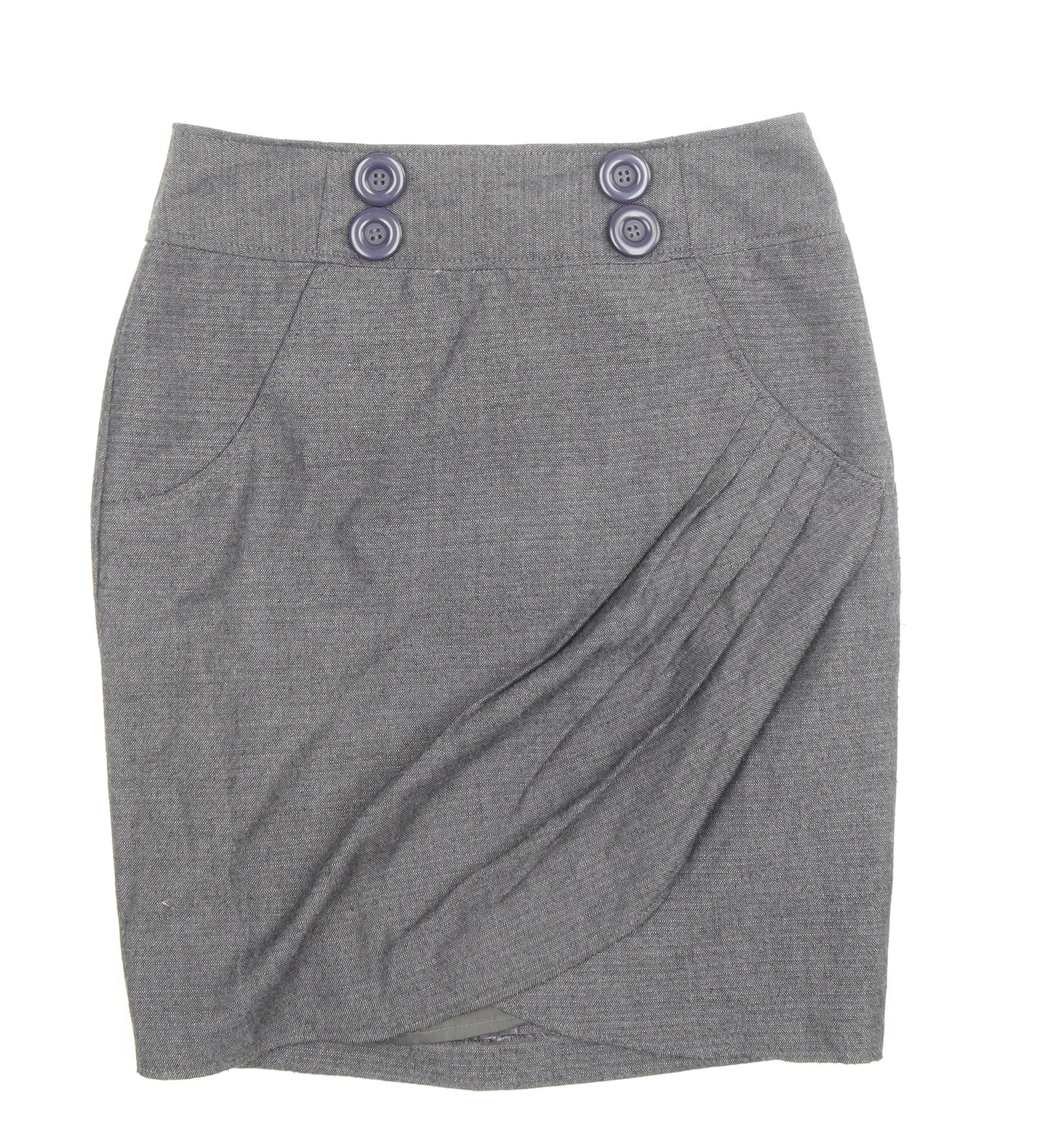 NEXT Womens Black Polyester Straight & Pencil Skirt Size 8 Zip