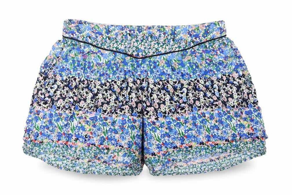 Stradivarius Womens Multicoloured Geometric Polyester Paperbag Shorts Size M Regular Pull On