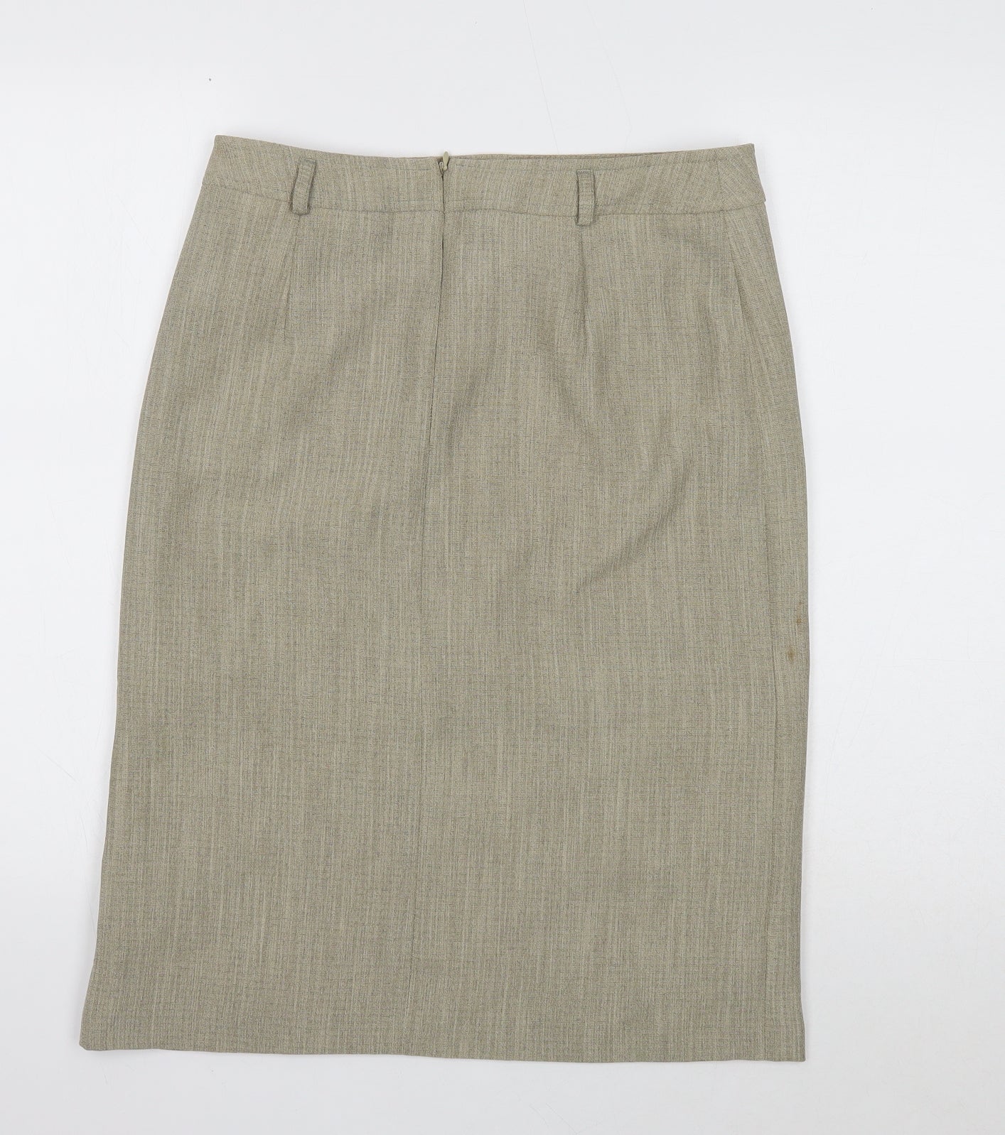 Bianca Womens Beige Acetate Straight & Pencil Skirt Size 10 Zip