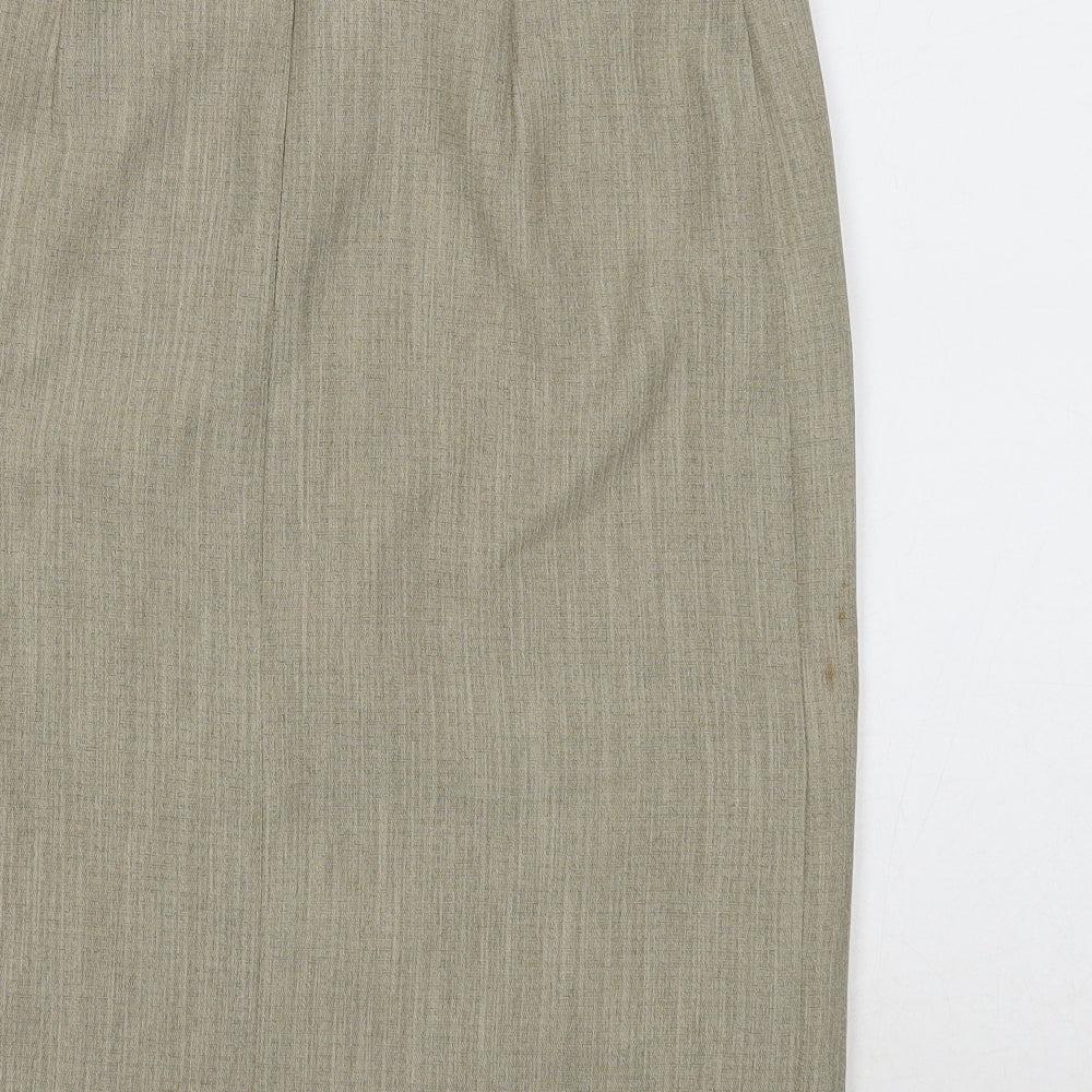 Bianca Womens Beige Acetate Straight & Pencil Skirt Size 10 Zip