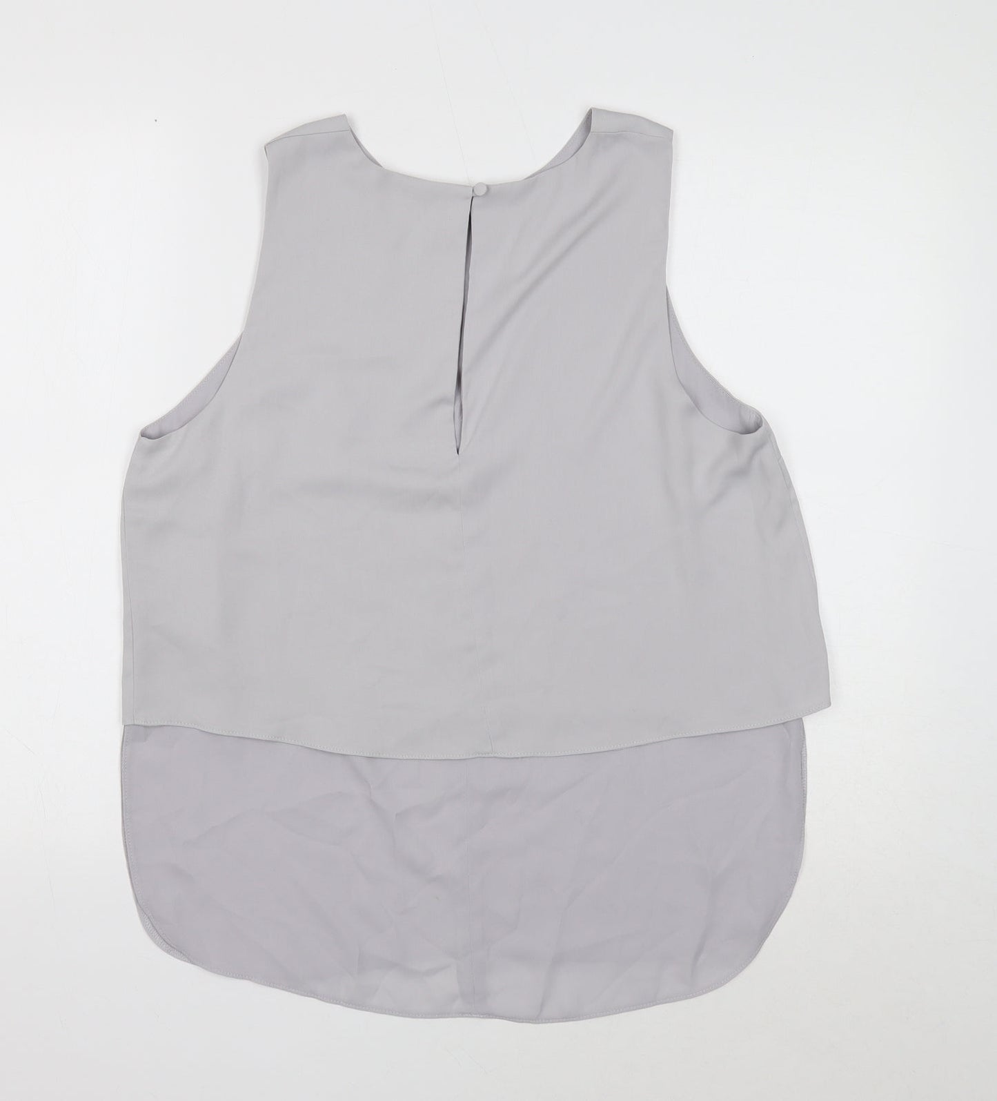 ASOS Womens Grey Polyester Basic Tank Size 14 Boat Neck
