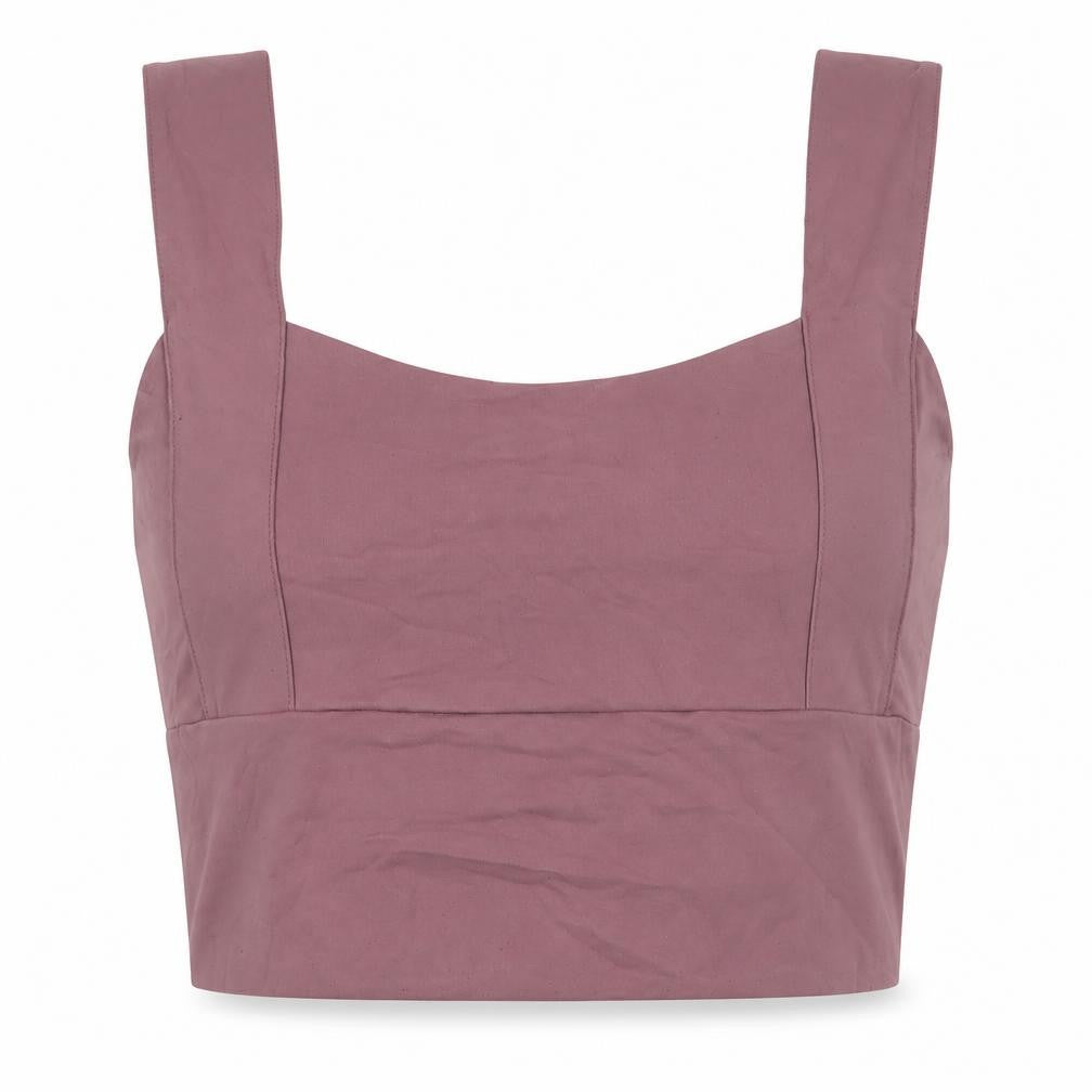 Preworn Womens Purple Nylon Cropped Tank Size XL Scoop Neck