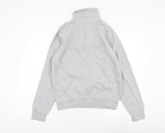 GirlKnowsAll Womens Grey Cotton Pullover Sweatshirt Size S Zip - Oregon Portland