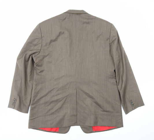 Dino Mens Brown Polyester Jacket Blazer Size M