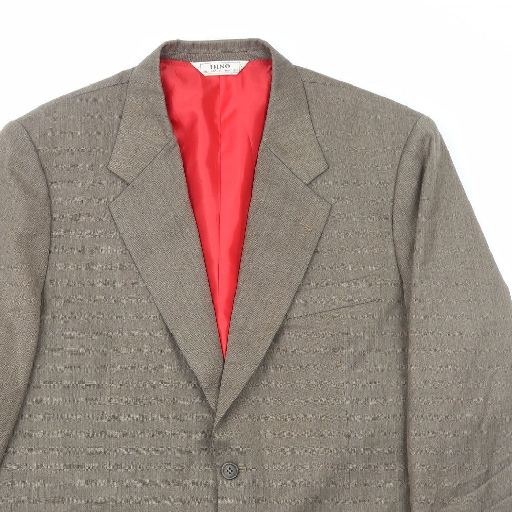 Dino Mens Brown Polyester Jacket Blazer Size M