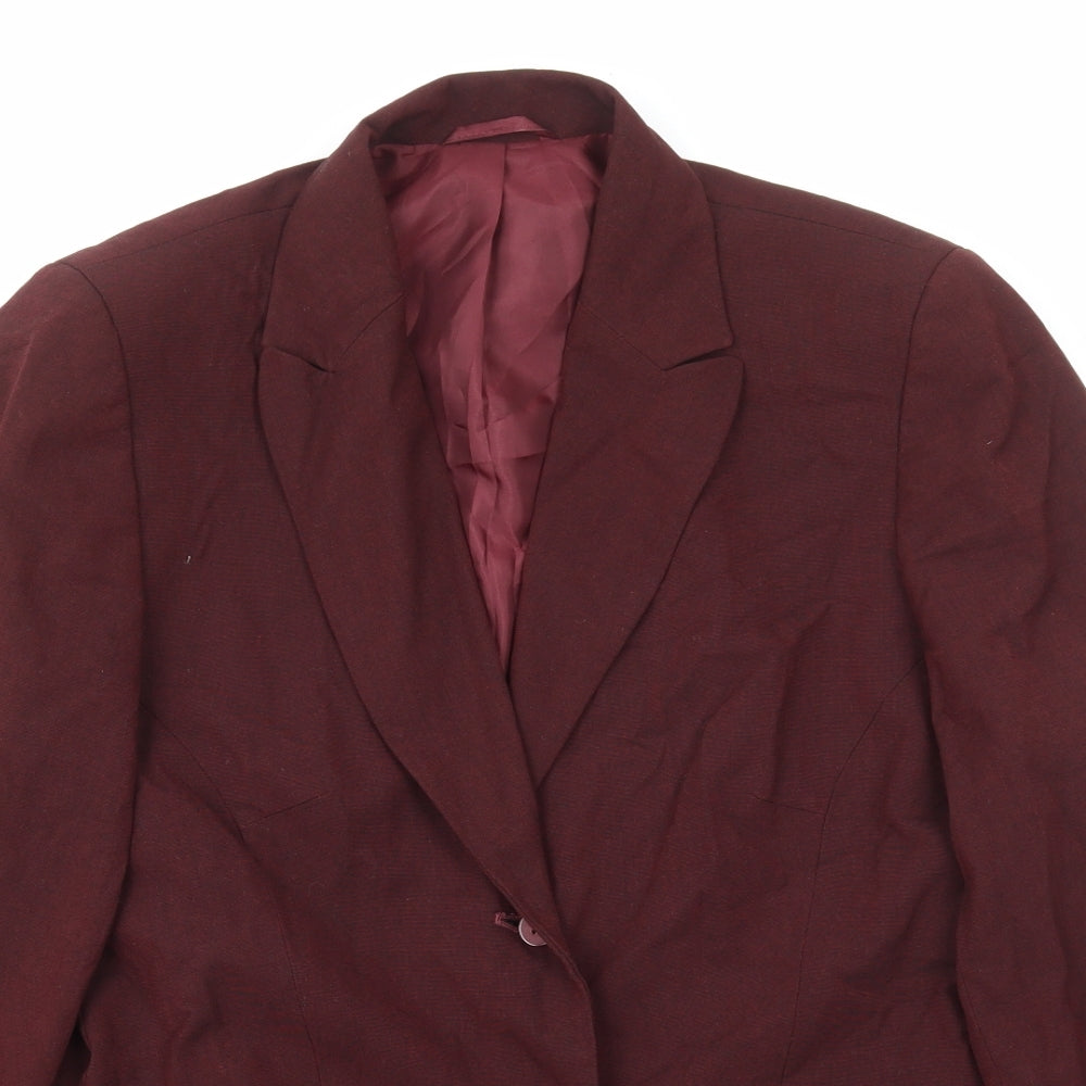 NEXT Womens Red Polyester Jacket Suit Jacket Size 12