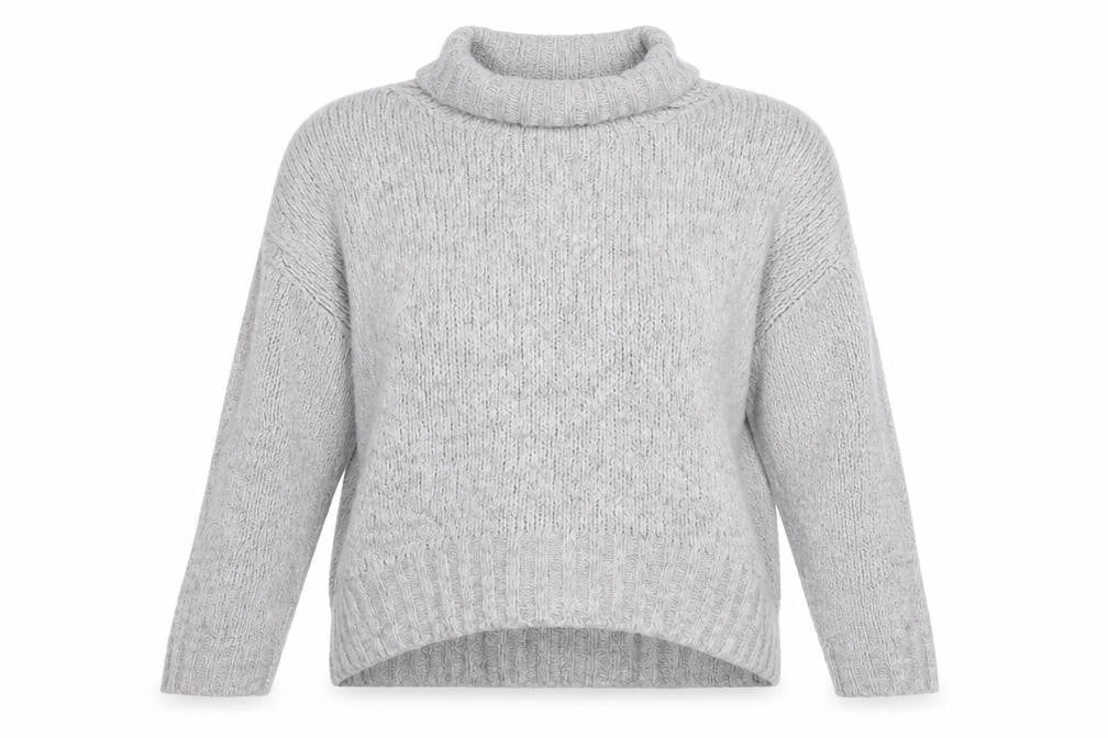 H&M Womens Grey Roll Neck Acrylic Pullover Jumper Size XS