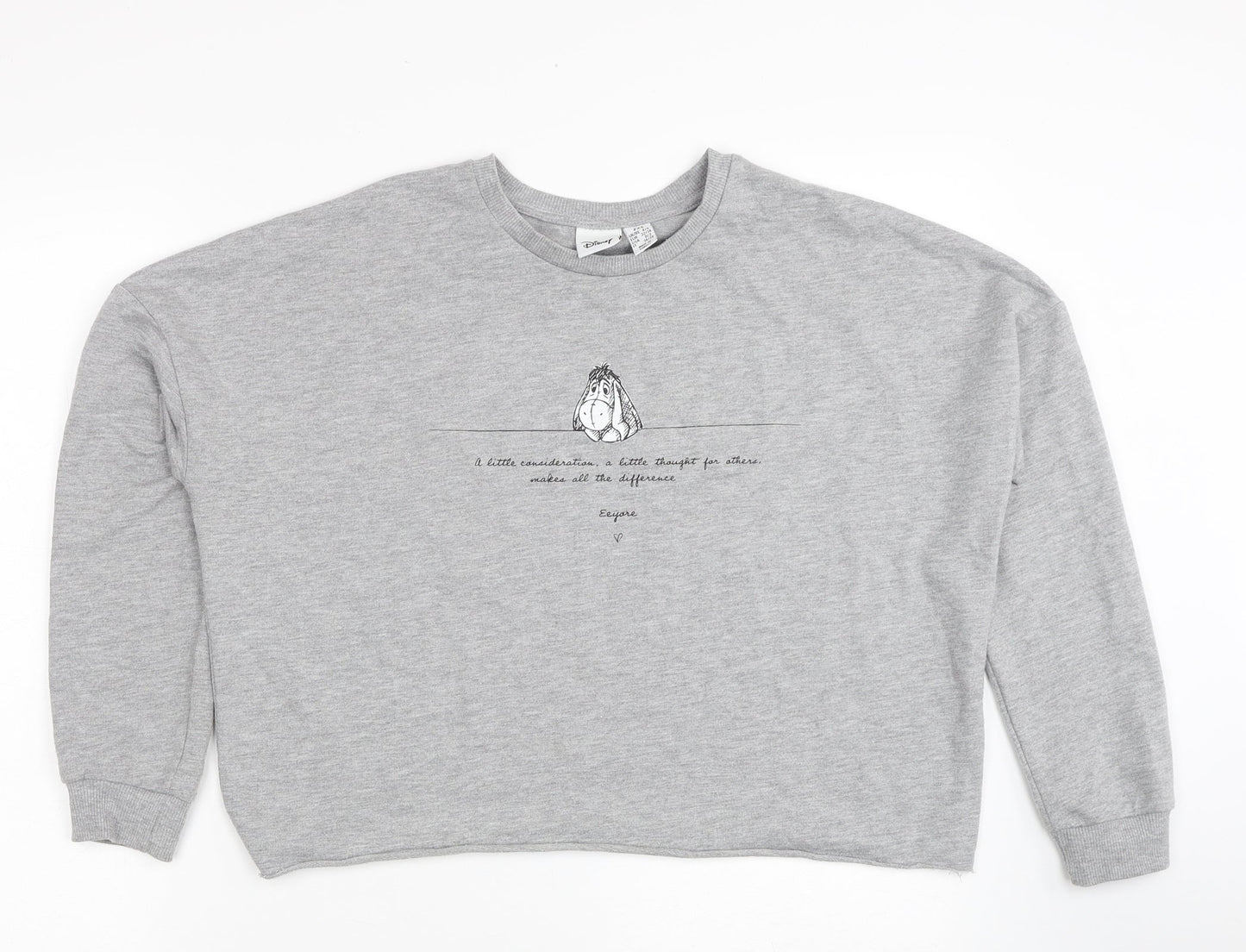 Disney Womens Grey Polyester Pullover Sweatshirt Size 4 Pullover - Eeyore Slogan