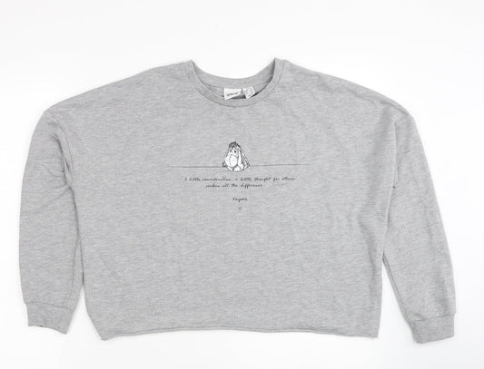 Disney Womens Grey Polyester Pullover Sweatshirt Size 4 Pullover - Eeyore Slogan