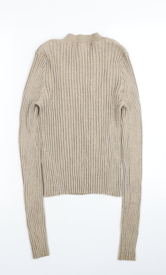 ASOS Womens Beige Round Neck Viscose Pullover Jumper Size 14