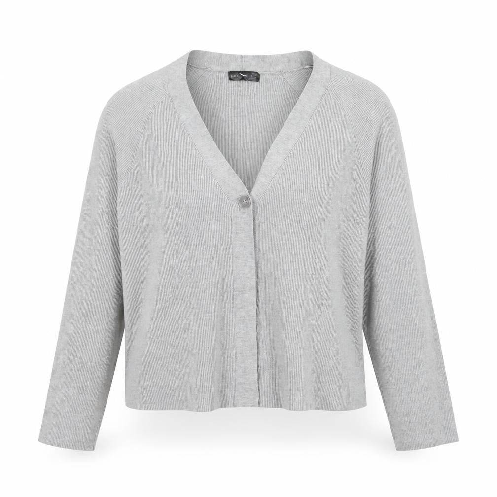 Verve Ami Womens Grey V-Neck Rayon Cardigan Jumper Size XL