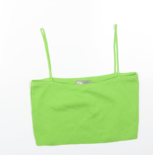 ASOS Womens Green Acrylic Cropped Tank Size 16 Off the Shoulder