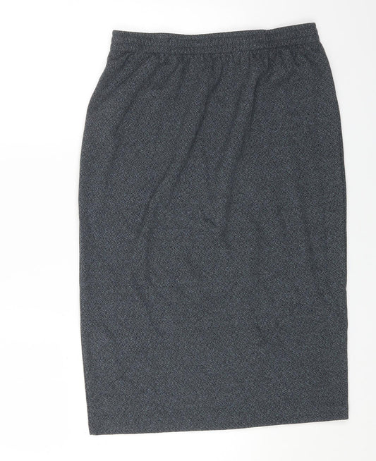 Preworn Womens Grey Cotton Straight & Pencil Skirt Size M