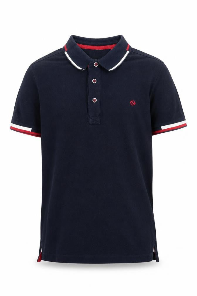 Nutmeg Boys Blue Cotton Basic Polo Size 10 Years Collared Button