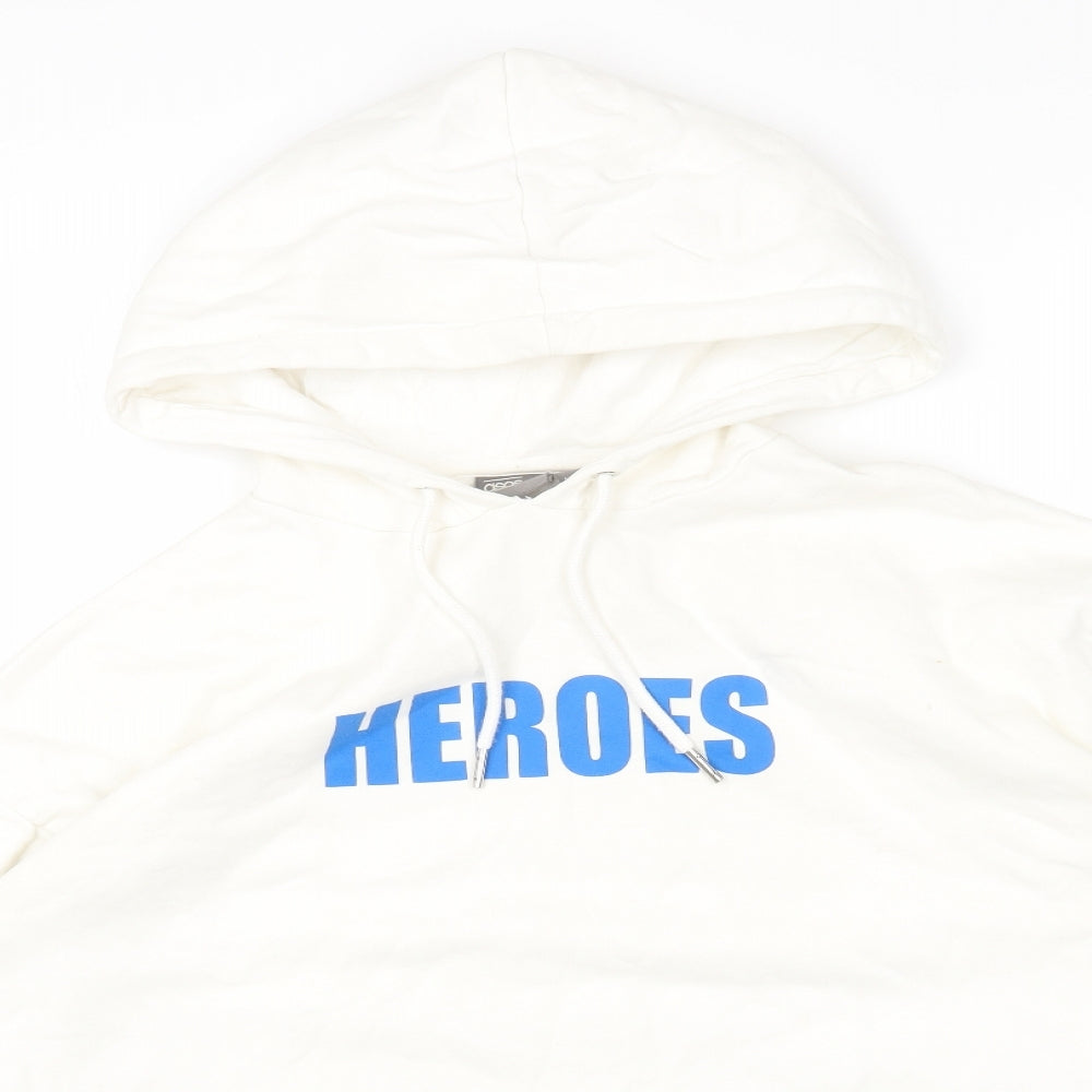 ASOS Womens White Cotton Pullover Hoodie Size XS Pullover - Heroes