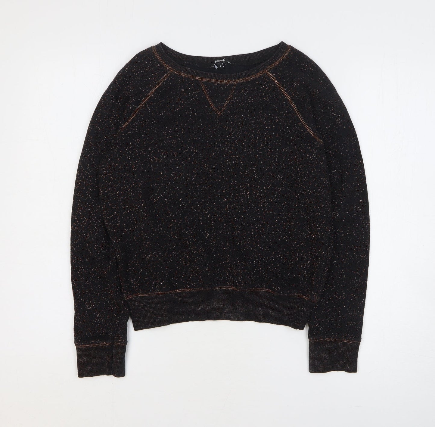 Papaya Womens Black Cotton Pullover Sweatshirt Size 8 Pullover