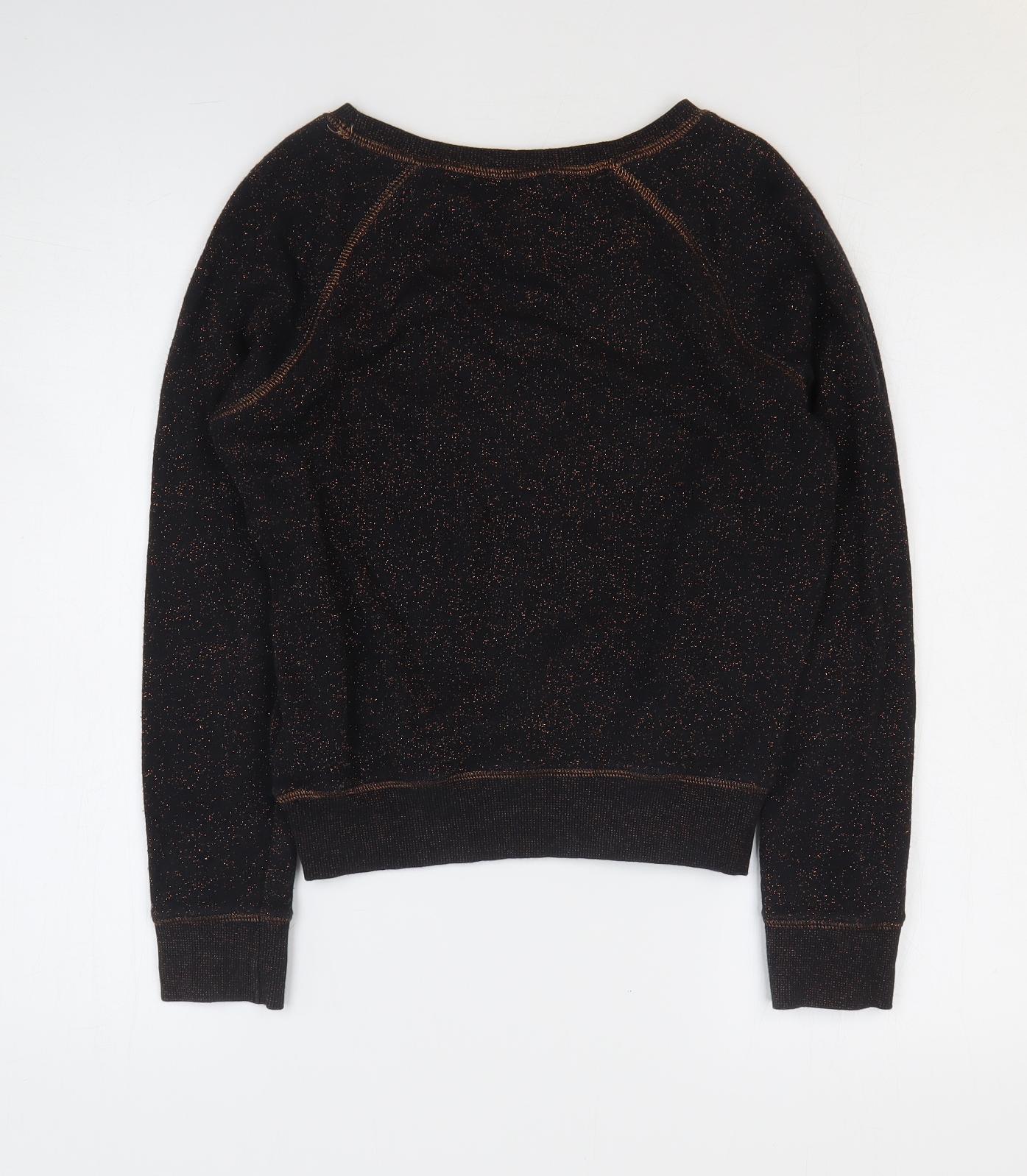 Papaya Womens Black Cotton Pullover Sweatshirt Size 8 Pullover