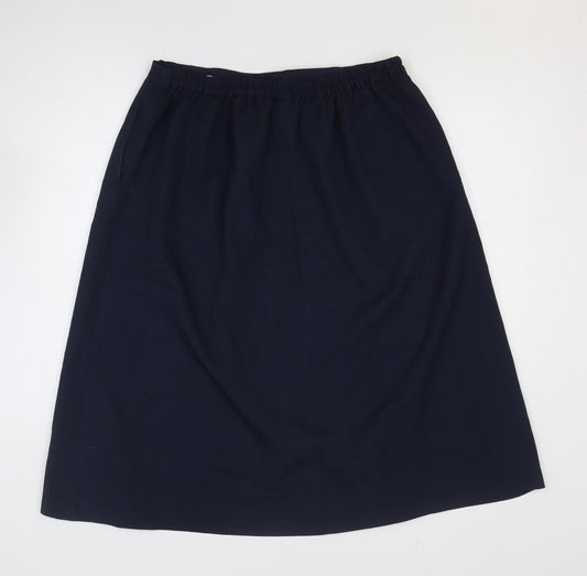 Daxon Womens Blue Polyester A-Line Skirt Size 18 Drawstring