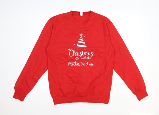 Preworn Womens Red Cotton Pullover Sweatshirt Size S Pullover - Christmas with the Mother-in-Law